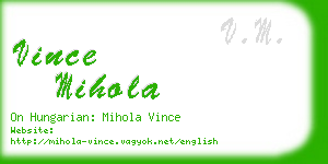 vince mihola business card